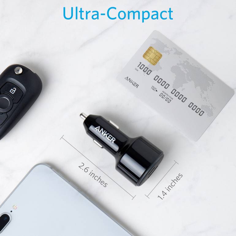  شاحن سيارة أنكر USB-C Car Charger, PowerDrive II PD with 1 PD and 1 PIQ ​