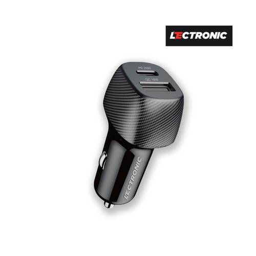 شاحن سيارة بمنفذين شحن سريع- 38 وات - PD3.0- أسود Lectronic