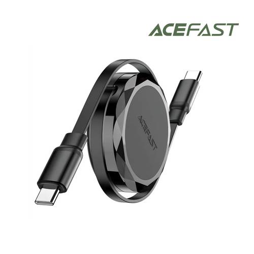 سلك AceFast تايب سي الى تايب سي مع منظم - اسود