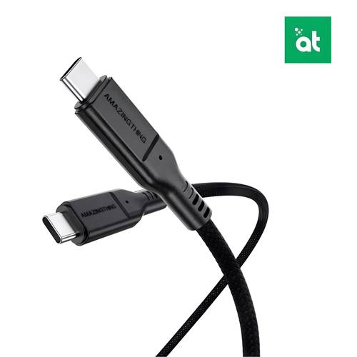 سلك AmazingThing بقوة 240 واط تايب سي تو تايب سي عريض بطول 20 سم - اسود