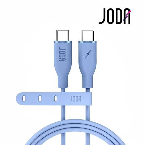 سلك JODA سيليكون 60 واط تايب سي الى تايب سي 1 متر - ازرق