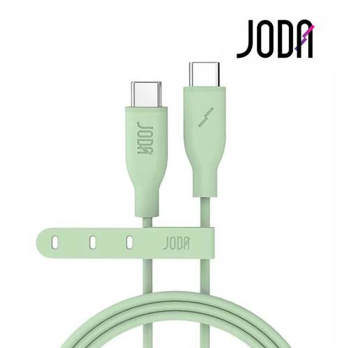 سلك JODA سيليكون تايب سي الى تايب سي بقوة 60 واط بطول 1 متر - اخضر