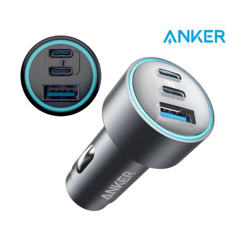 شاحن سيارة أنكر 535 بقدرة 67 واط مزود بمنفذ USB ومنفذين من النوع C - فضي