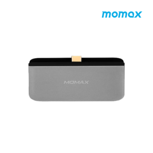 مخرج وصلات موماكس 4 في 1 Type-C متعدد المنافذ (PD,HDMI,USB,AUX) - رمادي غامق