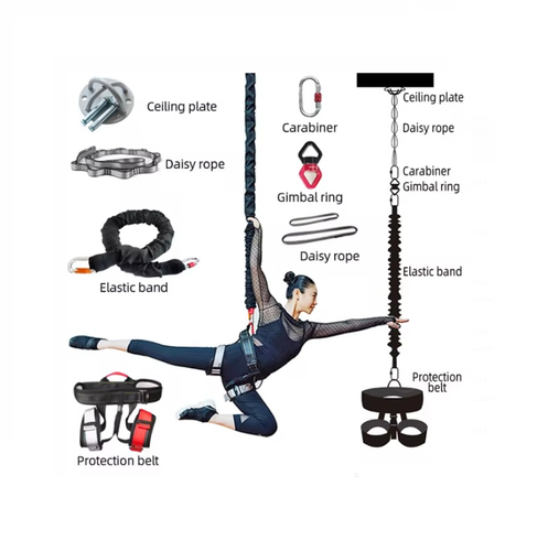 مجموعة معدات اللياقة البدنية بانجي / Bungee Fitness Equipment Set - Tension level 60KG