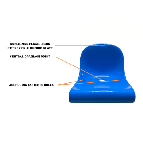 كرسي جمهور بمسند ظهر مزدوج التصميم - DOUBLE BACKREST STADIUM BLEACHER SEAT - BQ-2044