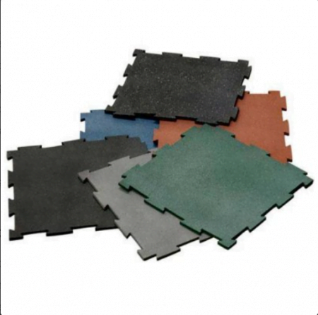  بلاط مطاطى انترلوك لون رمادي (داخلي/خارجى )Rubber Flooring Interlock Gray -2cm-50x50