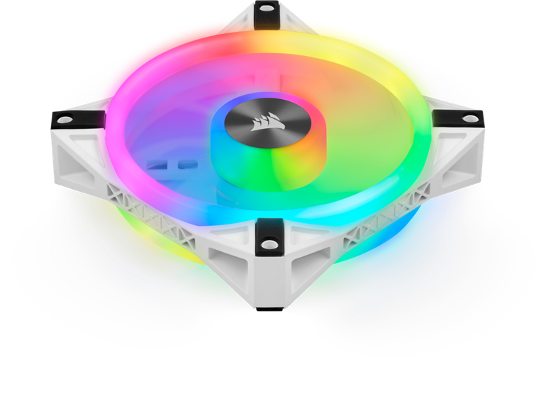 Corsair iCUE QL120 RGB 120mm PWM White Fan - Triple Fan Kit with Lighting Node CORE