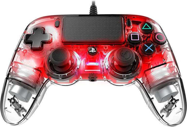 Nacon Wired Illuminated Compact Controller - PS4 Red