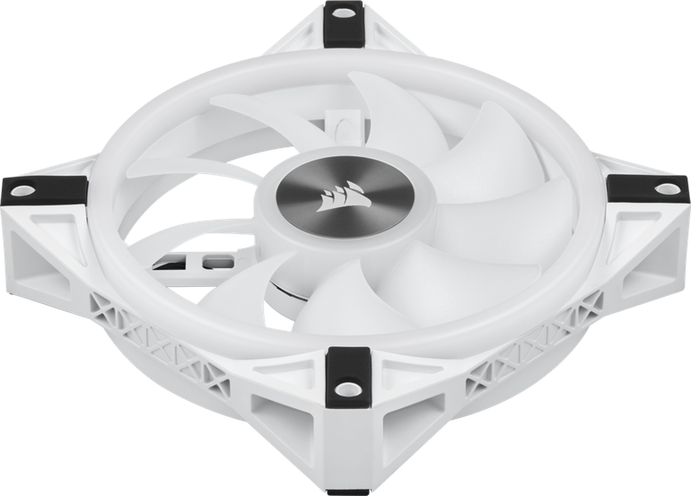 Corsair iCUE QL120 RGB 120mm PWM White Fan - Triple Fan Kit with Lighting Node CORE