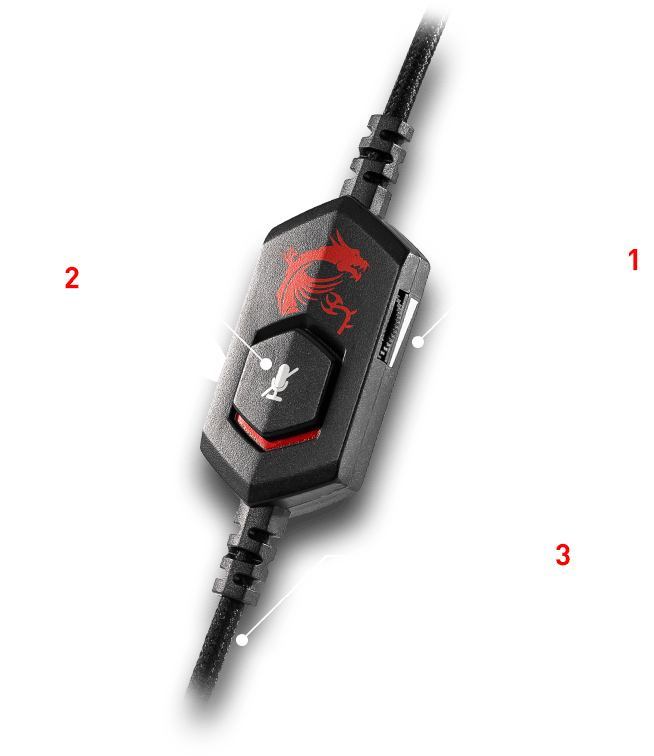 MSI Gaming Detachable Microphone Lightweight and Foldable Headband Design GH30