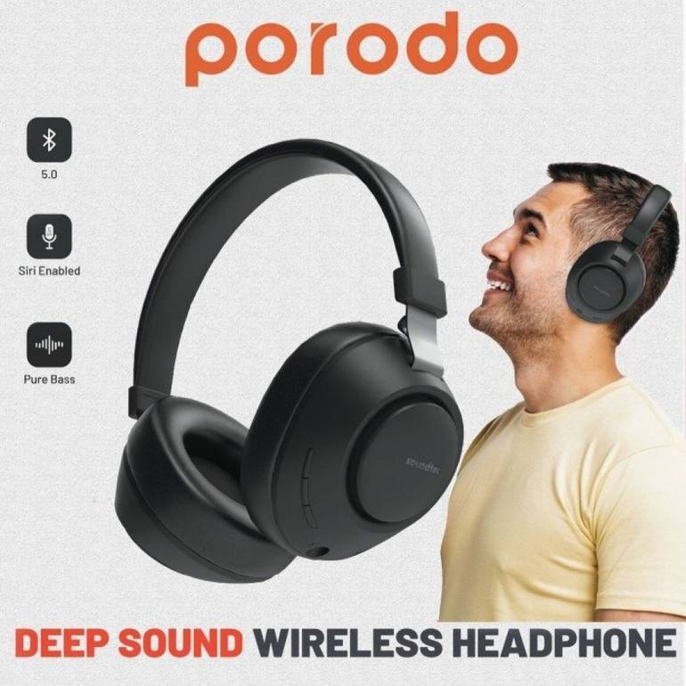 سماعة لاسلكية فوق الأذن Soundtec من porodo - متعدده الالوان