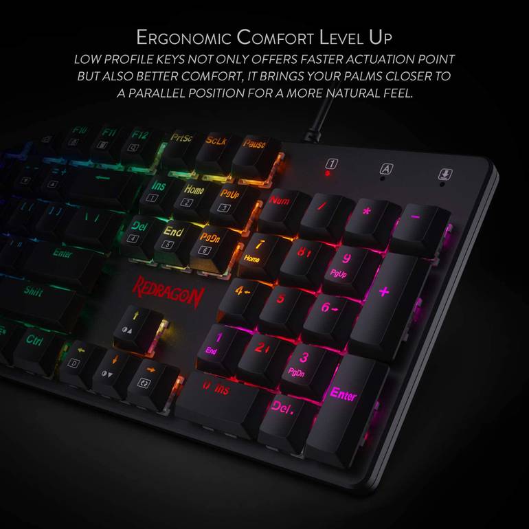 Redragon K589 Shrapnel RGB Low Profile Mechanical Gaming Keyboard 