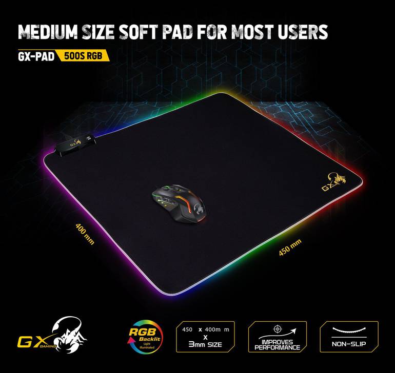 Genius Soft Gaming Mouse Pad Gx-Pad 500S Rgb