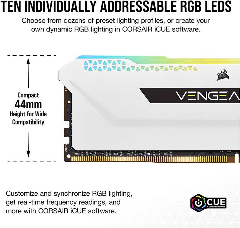 Corsair Vengeance RGB Pro SL 32GB 2x16GB DDR4 3600Mhz White