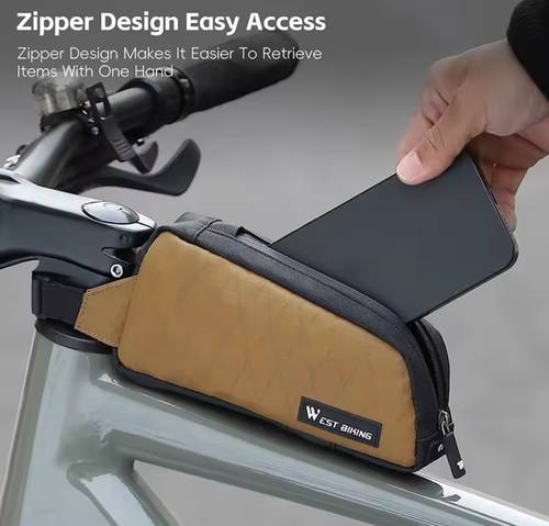 WEST BIKING Bike Top Tube Bag With Strap & Screw Fixed Ultralight Aerodynamic Low Drag For Triathlon Gravel Mtb Road Bicycle