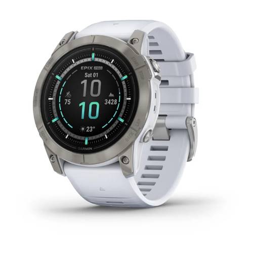 Garmin epix™ Pro (Gen 2) – Sapphire Edition Titanium with Whitestone Band