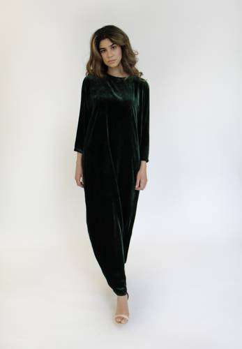 Dark Olive Velvet Dress