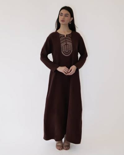 Burgundy Washed Silk Beaded Embroidered 