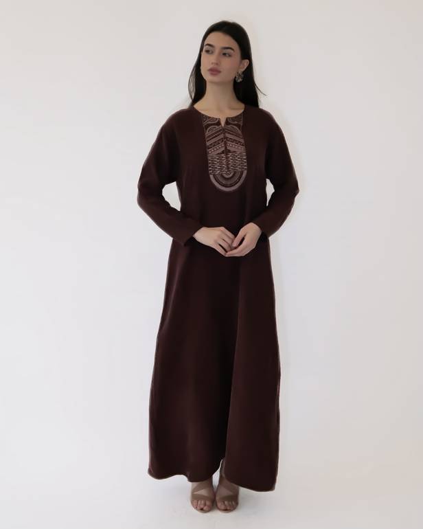Burgundy Washed Silk Beaded Embroidered 