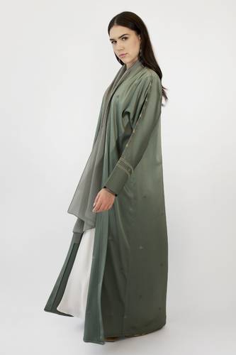 Embroidered Silk Crepe Pistachio 