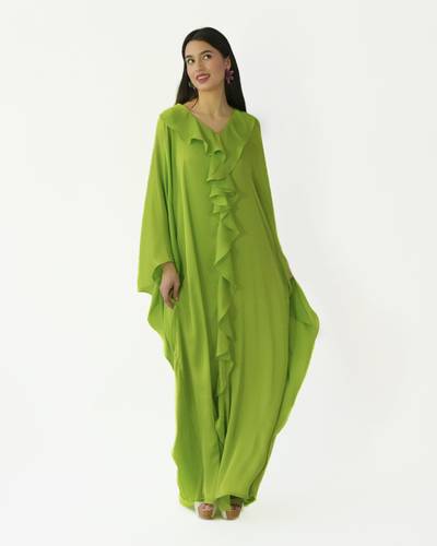 Ruffled Silk Dress
