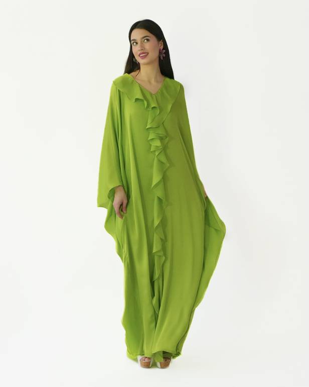 Ruffled Silk Dress