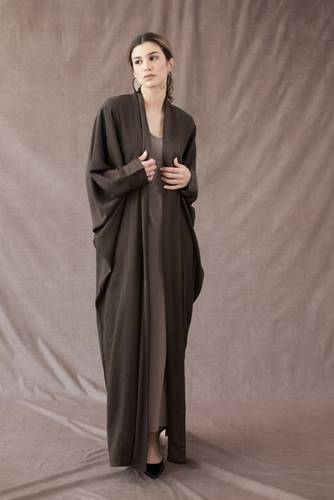 Striped Crepe Silk Brown