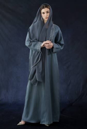 Italian Linen Embroidered Blue