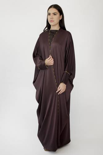 Beaded Burgundy Silk Crepe