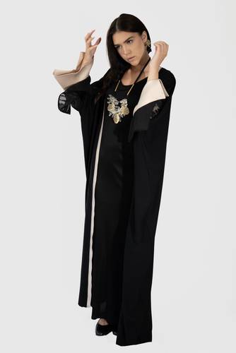 Crepe with Silk Chiffon Sleeves