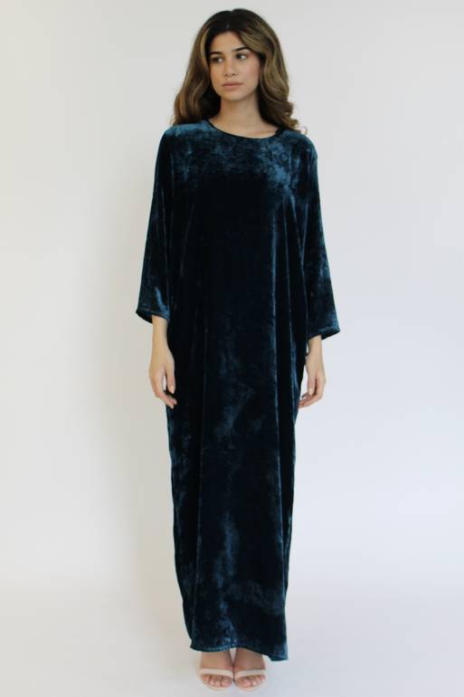 Warm Blue Velvet Dress