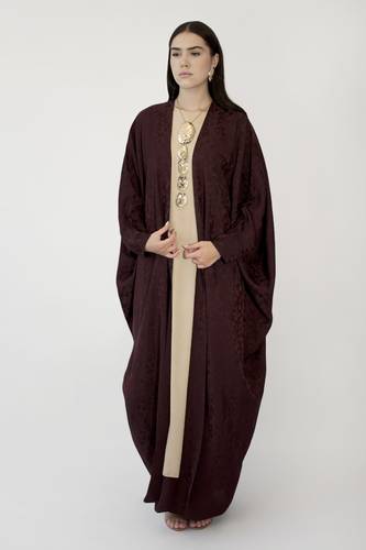 Patterned Burgundy Crepe