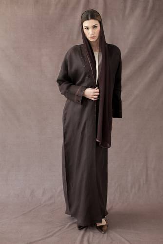 Italian Linen Embroidered Burnt Mauve