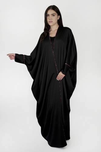 Beaded Black Silk Crepe