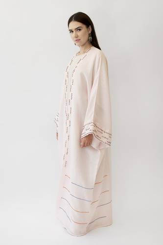 Beaded Linen Light Pink 