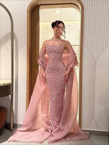 فستان بشال تطريز يدوي