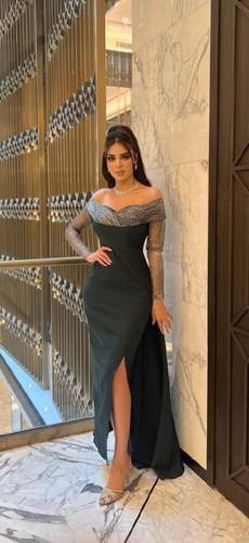 فستان زمردي  غامق سهره