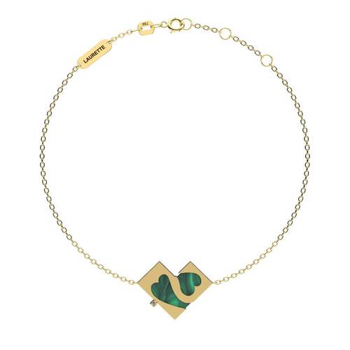 Bracelet Big Heart- Malachite