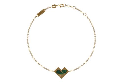 Bracelet small heart - Malachite