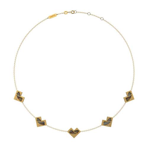 Necklace Hearts - Gray