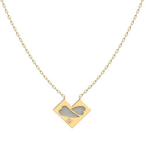 Necklace small heart - mother of pearl