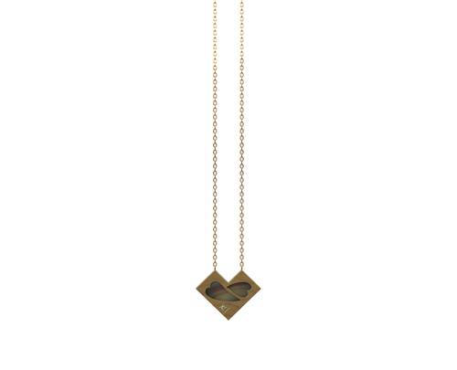 Necklace small heart Mother of pearl