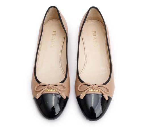 Black Nude Nappa Leather Calzature Donna Ballet Flat Shoes