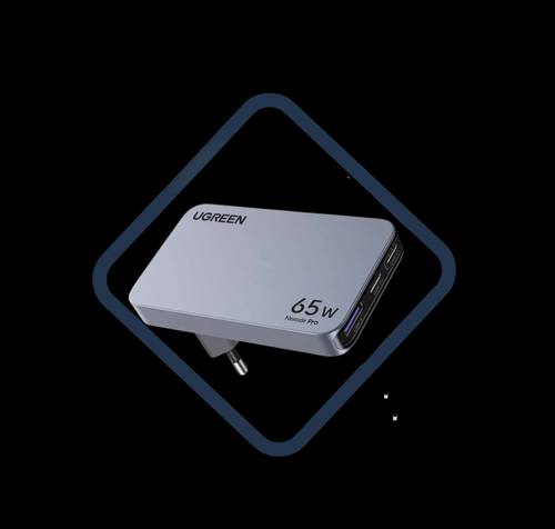  UGREEN - افضل شاحن بتقنية غان فيش نيكسود 65 واط 2 منافذ تايب سي منفذ usb  