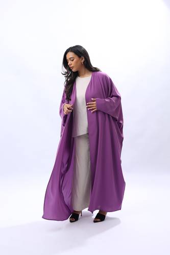 عباية بطرحة لف بقصات مشلح قماش  الندى alnada formal colorful