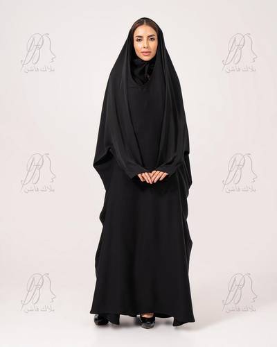 عباية راس فراشة قماش ندى اسود