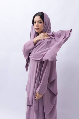 عباية بطرحة لف بقصات مشلح قماش  الندى alnada formal colorful