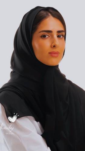 طرحة اسود سادة بالمقاس الطبيعي الاستاندر 2X75