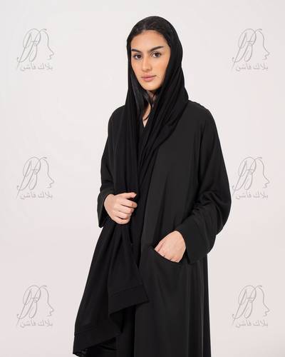 عباية بطرحة بطقطق بجيوب  بقصاتA-Line ممكن طلب العبايه على اي لون عند كتابة الون في الملاحظات 